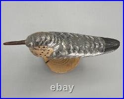 VTG Artist Carl Jensen Wood Carved & Painted Sand Piper Bird Sculpture Signed