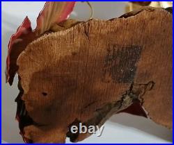 VTG Brutalist Copper Brass Wood Art Rose Butterfly Signed M. Hinz 1986