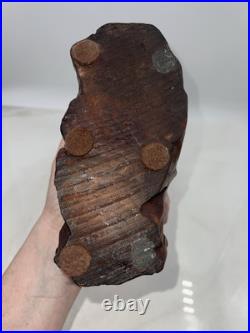 VTG Carved Wood Chinese Fisherman with Fish Net Wood Carving Man Fishing