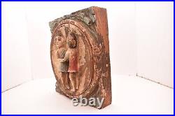 VTG Carved Wood Spanish Colonial Zodiac Plaque Wall Panel Statue Mexican GEMINI