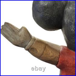 VTG Hand Carved Folk Art Mickey Mouse Wood Sculpture Figurine 12