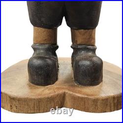 VTG Hand Carved Folk Art Mickey Mouse Wood Sculpture Figurine 12