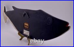 VTG Hand-Carved GUS MIRANDO HUMPBACK WHALE Sculpture Wall Hanging, RARE HTF