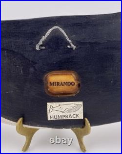 VTG Hand-Carved GUS MIRANDO HUMPBACK WHALE Sculpture Wall Hanging, RARE HTF