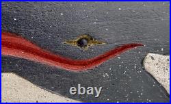 VTG Hand-Carved GUS MIRANDO HUMPBACK WHALE Sculpture Wall Hanging, RARE HTF