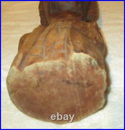 VTG Hand Carved Wood African Woman MAN Head Statue ART SCULPTURE BUST PRIMITIVE