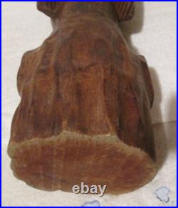 VTG Hand Carved Wood African Woman MAN Head Statue ART SCULPTURE BUST PRIMITIVE