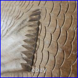 VTG Hand Carved Wood Fish Sculpture Folk Art Fine Detail Large Single Piece 17x8