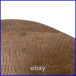 VTG Hand Carved Wood Fish Sculpture Folk Art Fine Detail Large Single Piece 17x8