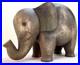 VTG Hand Carved Wooden Elephant Sculpture 12Lx4.25Wx8.5H MCM Solid Hardwood Art