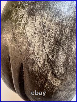 VTG Hand Carved Wooden Elephant Sculpture 12Lx4.25Wx8.5H MCM Solid Hardwood Art