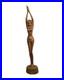 VTG Hand-Carved Wooden Female Sculpture Mid Century Modern Folk Art 27.5 Flaw