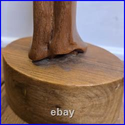 VTG Hand-Carved Wooden Female Sculpture Mid Century Modern Folk Art 27.5 Flaw