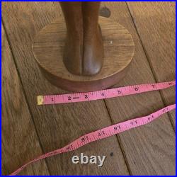 VTG Hand-Carved Wooden Female Sculpture Mid Century Modern Folk Art 27.5 Flaw