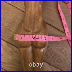 VTG Hand-Carved Wooden Female Sculpture Mid Century Modern Folk Art 27.5 Flaw