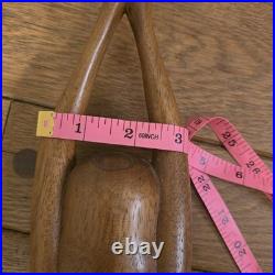 VTG Hand-Carved Wooden Female Sculpture Mid Century Modern Folk Art 27.5 Flaw