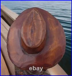 VTG Hand Carved Wooden Folk Art Caribbean Man Very Detailed Sculpture 2-ft. 7-in