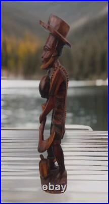 VTG Hand Carved Wooden Folk Art Caribbean Man Very Detailed Sculpture 2-ft. 7-in VTG Hand Carved Wooden Folk Art Caribbean Man Very Detailed Sculpture 2-ft. 7-in