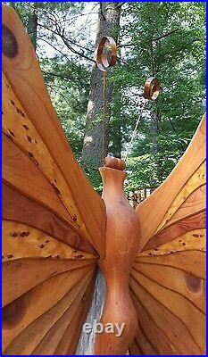 VTG Handcrafted Wooden Butterfly 12 Wood Species Artisan Folk Art Huge 30