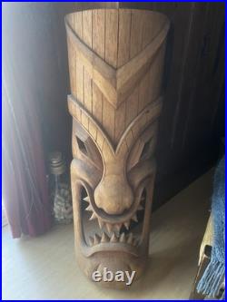 VTG Huge TIKI TRIBAL MASK WOOD FACE WALL HANGING