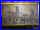 VTG LARGE DON QUIXOTE CARVED WOOD PANEL WithWINDMILL& PANZA 19.4in X 11.4 X 5/8in