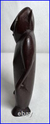 VTG Micronesia Tobi Island Squatting Figure Wood Carving Palau Inlaid Shell Eyes VTG Micronesia Tobi Island Squatting Figure Wood Carving Palau Inlaid Shell Eyes