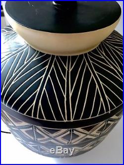 VTG Mid Century Modernist Massive Brutalist Art Sculpture Ceramic Table Lamp