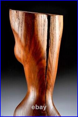 VTG Modernist Sculpture Mid Century Wood Carved figure Art Female abstract 21