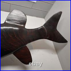 VTG Muskie Wood Carving Folk Art Wall Mount Life Size Yukon Driftwood OOAK 1986