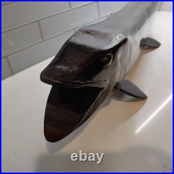 VTG Muskie Wood Carving Folk Art Wall Mount Life Size Yukon Driftwood OOAK 1986