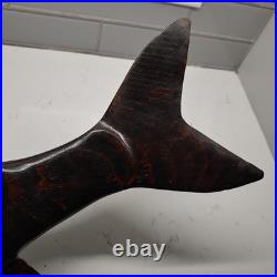 VTG Muskie Wood Carving Folk Art Wall Mount Life Size Yukon Driftwood OOAK 1986