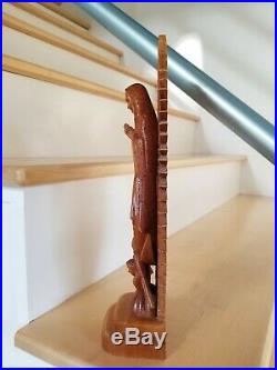 VTG Our Lady of GUADELUPE/Virgin Hand-Carved Wood Mexican Art Sculpture/Statue