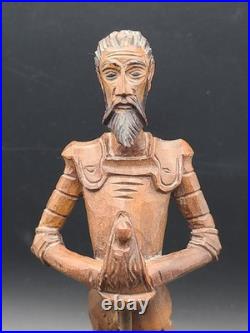 VTG Ouro Artesania No. 1021-A Hand-Carved Wood Don Quixote Figurine Spain RARE