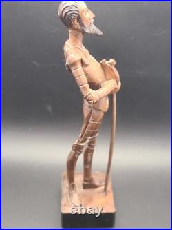 VTG Ouro Artesania No. 1021-A Hand-Carved Wood Don Quixote Figurine Spain RARE