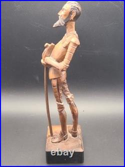VTG Ouro Artesania No. 1021-A Hand-Carved Wood Don Quixote Figurine Spain RARE