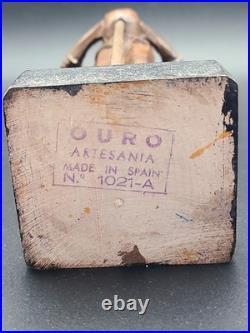 VTG Ouro Artesania No. 1021-A Hand-Carved Wood Don Quixote Figurine Spain RARE