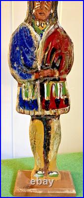 VTG RARE OOAK Carved Wood Lorraine Gendron Louisiana Native American Sculpture