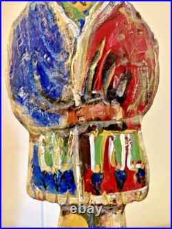 VTG RARE OOAK Carved Wood Lorraine Gendron Louisiana Native American Sculpture