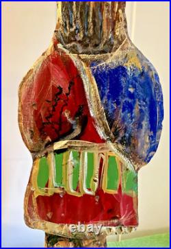 VTG RARE OOAK Carved Wood Lorraine Gendron Louisiana Native American Sculpture