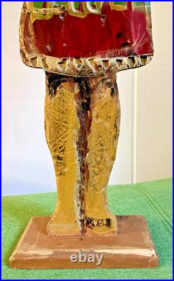 VTG RARE OOAK Carved Wood Lorraine Gendron Louisiana Native American Sculpture