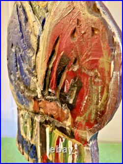 VTG RARE OOAK Carved Wood Lorraine Gendron Louisiana Native American Sculpture
