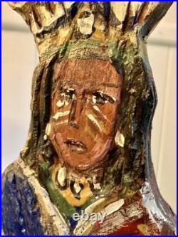 VTG RARE OOAK Carved Wood Lorraine Gendron Louisiana Native American Sculpture