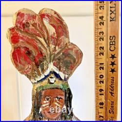 VTG RARE OOAK Carved Wood Lorraine Gendron Louisiana Native American Sculpture