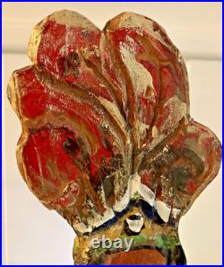 VTG RARE OOAK Carved Wood Lorraine Gendron Louisiana Native American Sculpture