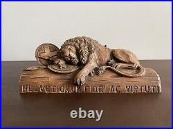 VTG SCHMID-LINDER LUCERNE WOOD-CARVING, SCULPTURE LION MONUMENT (Löwendenkmal)