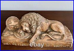 VTG SCHMID-LINDER LUCERNE WOOD-CARVING, SCULPTURE LION MONUMENT (Löwendenkmal)