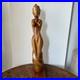 VTG Sculpture Mid Century Wood Carved figure Female abstract Art Modernist 22 in