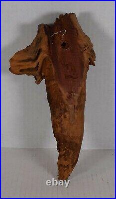 VTG Sculpture Wood Wooden Hand Carved Spirit Man Wizard Signed Wells Folk Art
