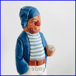 VTG Signed 12 Armand Lamontagne Hand carved Wooden Sailor Sculpture