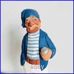 VTG Signed 12 Armand Lamontagne Hand carved Wooden Sailor Sculpture